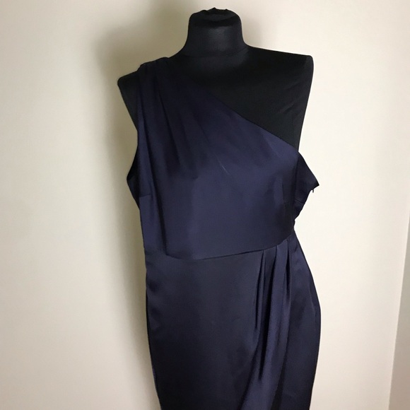 Showpo Navy Blue One Shoulder Dress - Picture 2 of 9